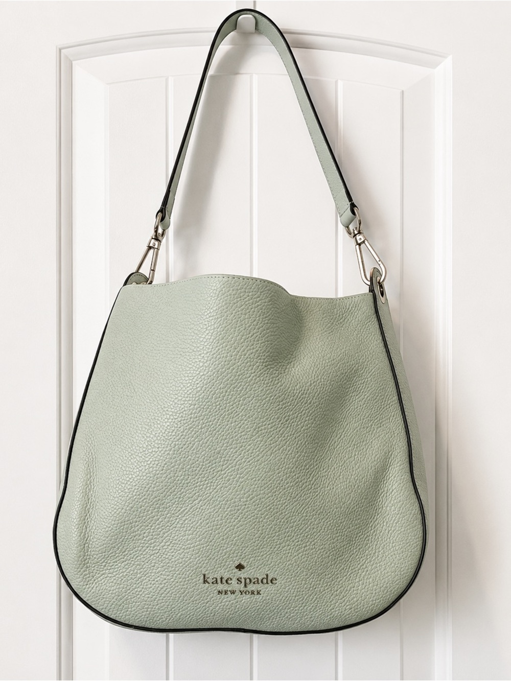 kate spade Pebbled‎ Leather Shoulder Hobo in Sage Green